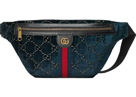 gucci blue gg velvet belt bag|gucci bucket bag velvet.